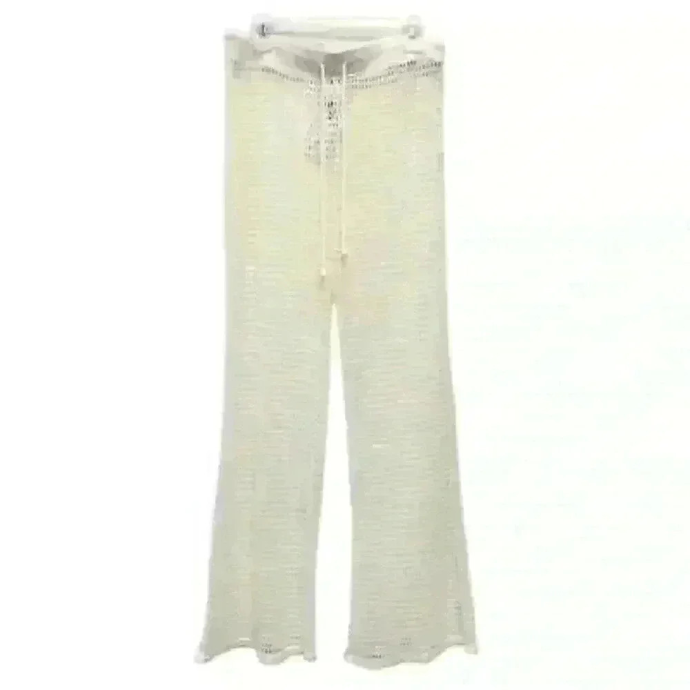 Shade & Shore off white cream crochet pant
